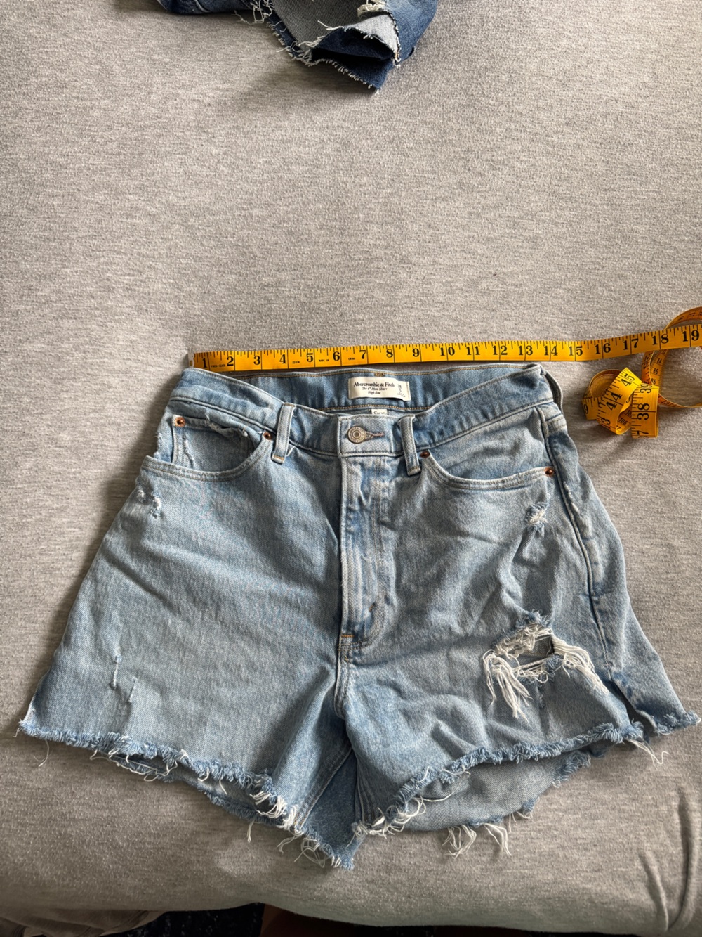 Abercrombie & Fitch Light Blue High-Rise Mom Shorts